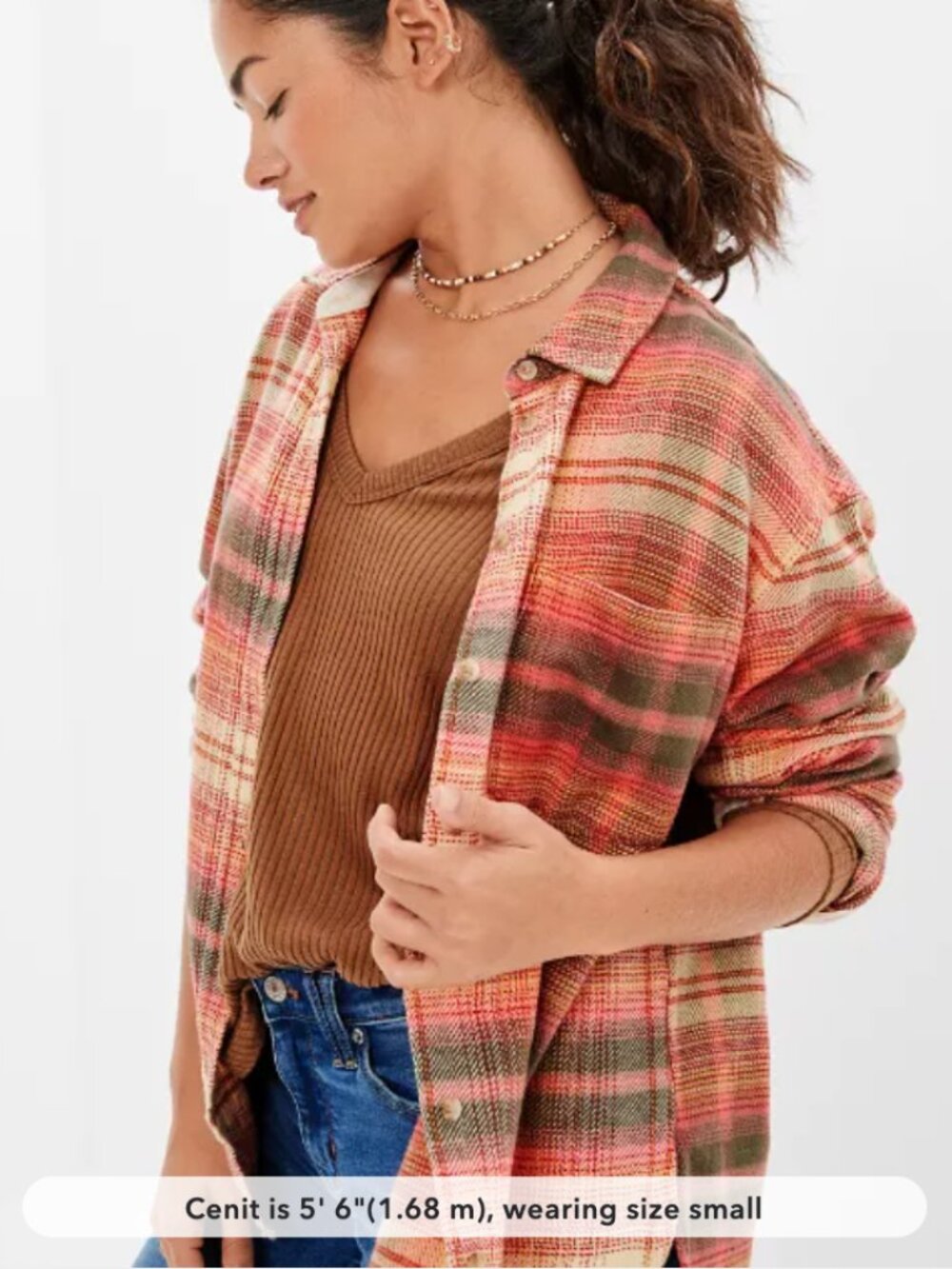 American Eagle Oversized Flannel Shirt Size Small